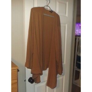 Torrid Tan Jacket with Draped Front Size Size 4 Plus Brown Jacket